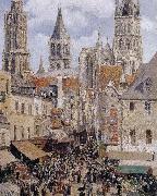 Camille Pissarro The streets of Rouen Spain oil painting artist